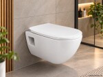 OLSEN SPA - Závesné WC TIBERA RIMLESS, so sedadlom Soft-close, priznaná montáž OLKZT1055