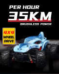 Mamido Mamido Výhodná sada RC Monster Truck 1:16 Max 35 km/h 4x4 + Magnetická svietiaca stavebnica guličková dráha 49 dielov