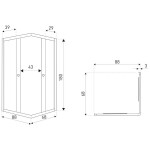 KERRA - Sprchovací kút Olga SQ 90x70 (bez vaničky) 5907548118912