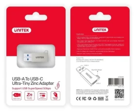 Unitek A1034NI strieborná / Adaptér / USB-A na USB-C / USB 3.1 Gen 1 / 5 Gbps (A1034NI)