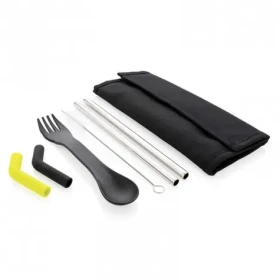 XD Design Set príborov a slamiek Tierra / 2ks / čierna (P269.551)