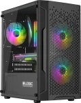 Logic Aramis ARGB čierna / micro-ATX / mini-ITX / bez zdroja / 1 x USB 3.0 / 2 x USB 2.0 / priehľadná bočnica (AM-ARAMIS-10-0000000-0002)