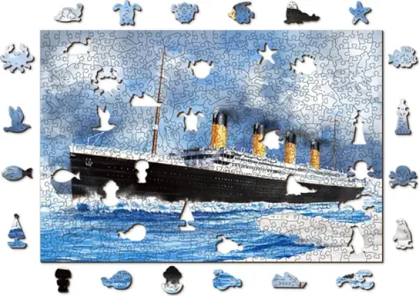 Wooden City Drevené puzzle Titanic 2v1 - 505 dielikov EKO