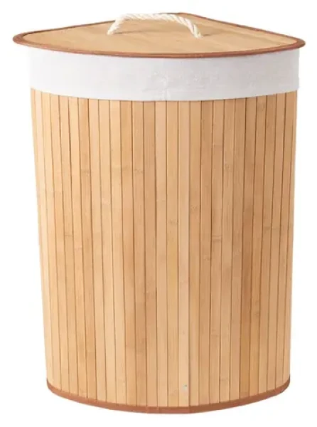 Compactor Kôš na bielizeň Bamboo - rohový prírodný / 40 L / 35 x 35 x v60 cm / bambus