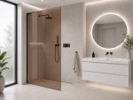 CERANO - Sprchová zástena Walk-in Onyx L-ľavá vzpera - 8 mm - čierna matná, bronzové sklo - 90x200 CER-688003