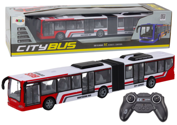 Mamido Diaľkovo ovládaný mestský autobus RC červeno-biely