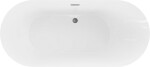 MEXEN/S - Roxy voľne stojaca vaňa 180 x 85, biela, sifón a prepad grafit metal 51201808500-95