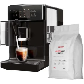 Sencor SES 9300BK čierna / Automatický kávovar + zrnková káva 1 kg / 1400 W / 19 bar / 1,3 l / zásobník 200 g (2050002113183)