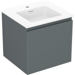 MEXEN/S - Orio kúpeľňová skrinka 50 cm s umývadlom Otis, 1 šuplík, grafit mat/biela mat 91A10-05047-1-BF66-W18M01