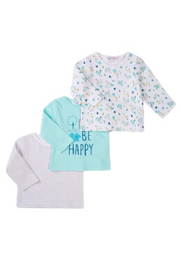 Dojčenské tričko 3pack, Minoti, Snail 10, modrá - 56/62 | 0-3m