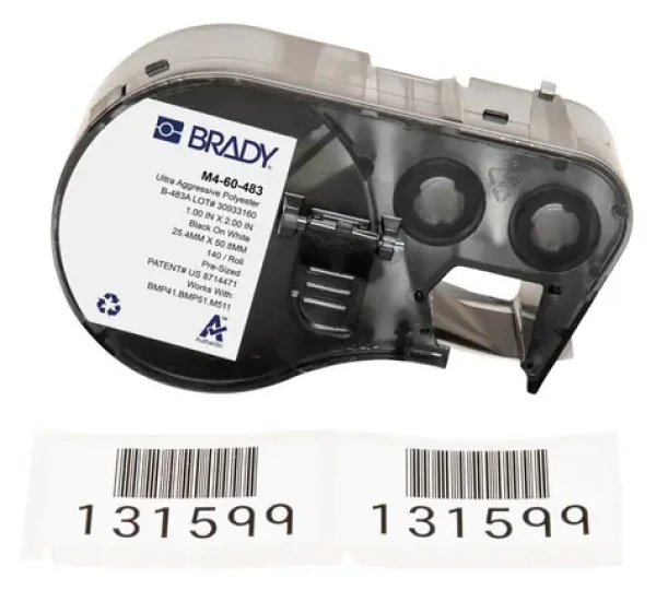 BRADY ToughBond B-483 polyesterové štítky / Štítky do tlačiarne / lesklé / biele / 140 ks (M4-60-483)