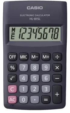 Casio HL 815L čierna / Kalkulačka / vreckový / 8miestny displej / odmocnina / batéria AA