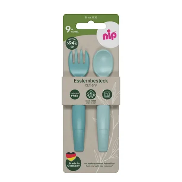 NIP NATURE line príbor 2ks, od 9m +, blue (NIP38850-51)