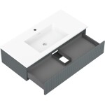 MEXEN/S - Rivel kúpeľňová skrinka 100 cm s umývadlom Otis, 1 šuplík, reliéf, grafit mat/biela mat 91A20-10023-1-BF66-W18M01