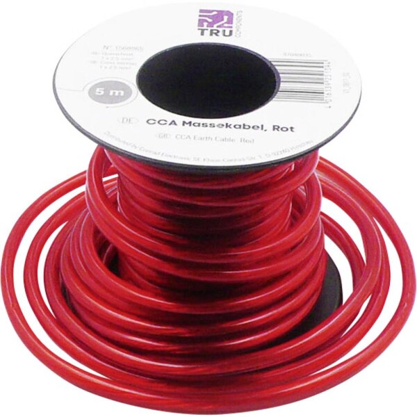 TRU COMPONENTS 1568965 ukostrovací kábel, 1 x 2.50 mm², červená, 5 m; 1568965