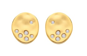Hot Diamonds Elegantné pozlátené náušnice s diamantmi a topazmi Jac Jossa Soul DE809