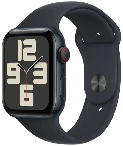 Apple Watch SE (2023) GPS + Cellular 44mm Atramentovo temné hliníkové telo - Atramentovo temný športový remienok M/L (MRH83QC/A)
