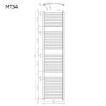 Mereo Vykurovací rebrík, oblý, 450x1850 mm, biely MT34
