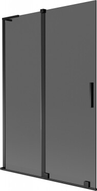 MEXEN/S - Velar L dvojkrídlová posuvná vaňová zástena 120 x 150, grafit, čierna 896-120-003-41-70
