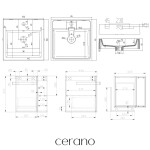 CERANO - Kúpeľňová skrinka Esme - čierna matná + umývadlo z lit. mramoru - čierna matná - 45x62,5x45 CER-999990
