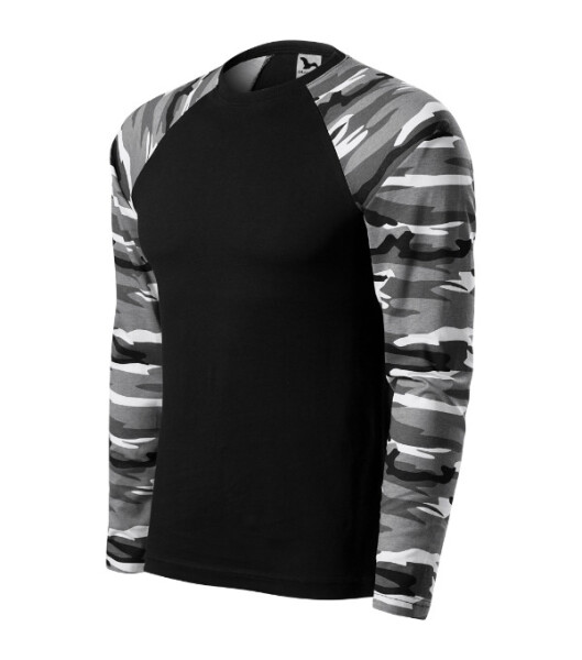 Maskáčové tričko LS unisex maskáčová sivá S