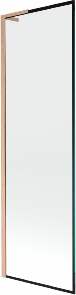 MEXEN/S - Next L vaňová zástena FIX 60 x 150, čierna vzor, meď kartáčovaná 895-060-000-03-70-65