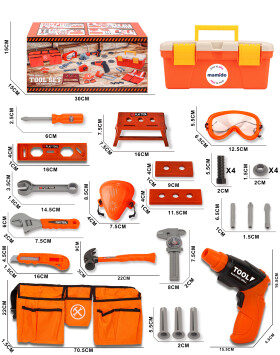 Mamido Mamido Profesionálna súprava náradia pre domácich majstrov v kufríku, súprava XL MT1299
