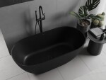 MEXEN - Rimini voľne stojaca vaňa z liateho mramoru 150 x 75, čierna mat 57241507570