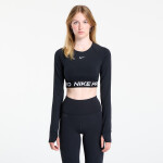 Tričko Nike Pro Women's Dri-FIT Cropped Long-Sleeve Top Black/ White L