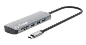 Manhattan 190459 sivá / Dokovacia stanica USB-C / HDMI 4K/60Hz / PD 100W / RJ-45 (190459)