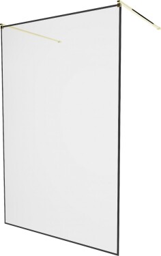 MEXEN/S - KIOTO samostatne stojaca sprchová zástena 110 x 200, transparent/čierna vzor 8 mm, zlatá 800-110-002-50-70