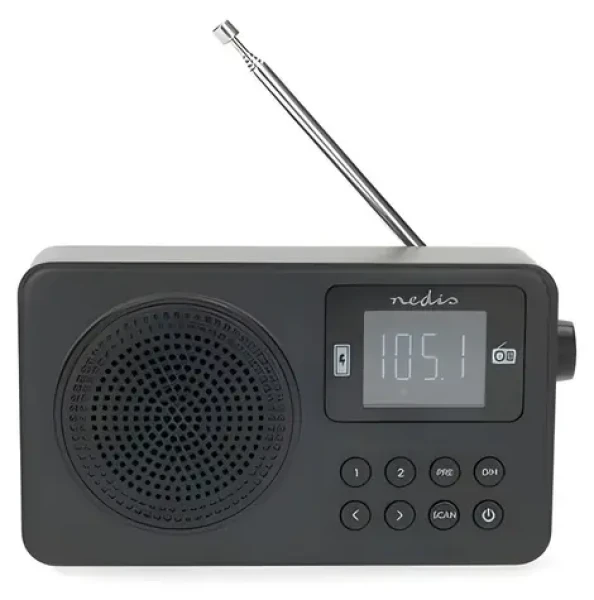 Nedis RDFM2225BK / FM rádio / Bluetooth / USB-C nabíjanie / 1,77 "displej / 2 W (RDFM2225BK)