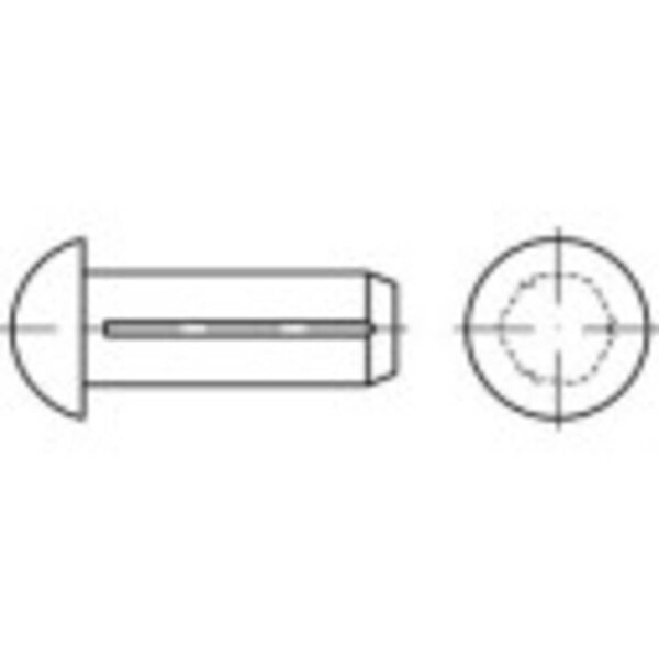 TOOLCRAFT 136529 pologuľatý ryhovaný klinec (Ø x d) 3 mm x 7 mm ocel 500 ks; 136529