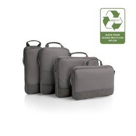 Cestovne organizery Heys Ecotex Compression Packing Cube 4 Pc Set Grey Stone