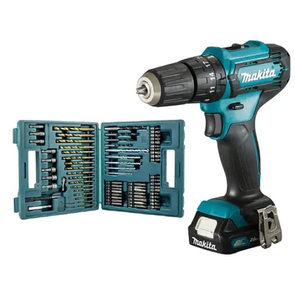 Makita HP333DSAX1 / Aku Príklepová vŕtačka / 12V / 2x 2.0Ah / 10 mm skľučovadlo / 1700 ot-min / 25 500 príklepov-min / 30 N (HP333DSAX1)
