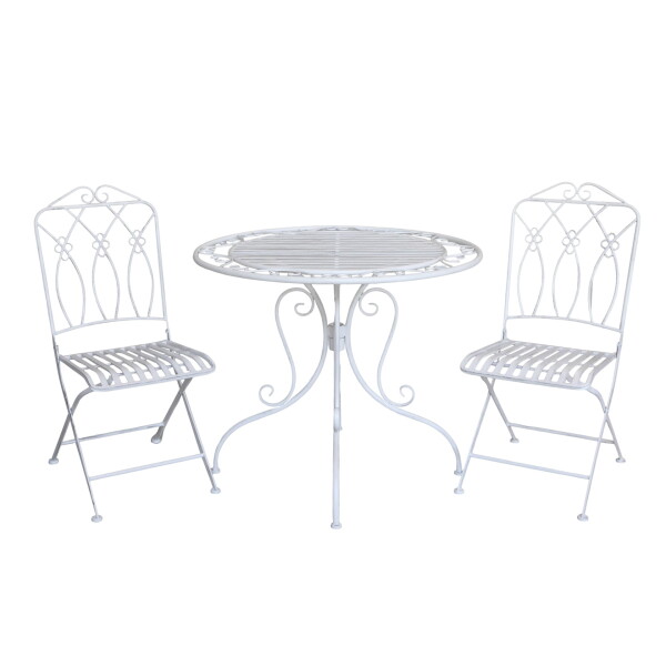 Chic Antique Záhradná súprava stola s 2 stoličkami Bistro Antique Cream