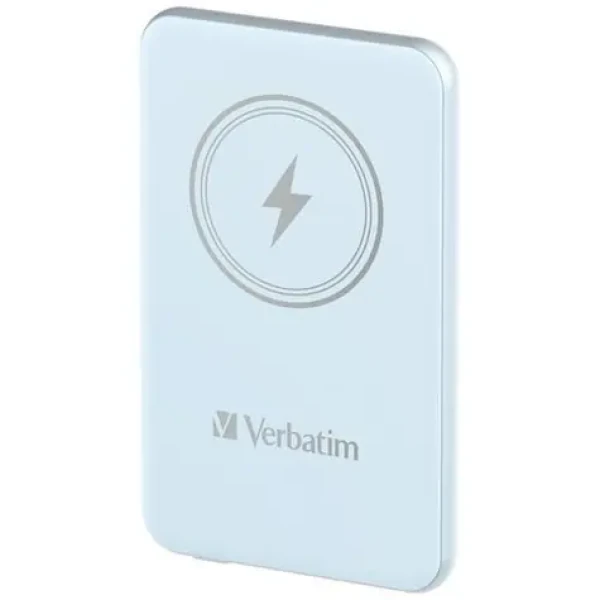 Verbatim Charge 'n' Go 5000 mAh světle modrá / Bezdrátová powerbanka / Qi / PD 3.0 / Quick Charge 3.0 (32242)