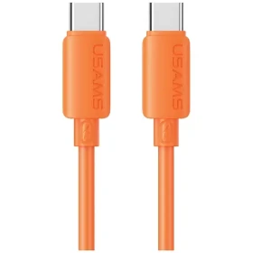 USAMS U98 oranžová / Nabíjací a dátový kábel / USB-C - Lightning / 30W / Silikónový / 1 m (SJ788USB03)