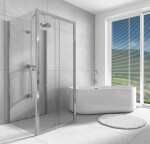 H K - Trostenný sprchovací kút Flexi U3 80x100x80 L/P variant vrátane sprchovej vaničky z liateho mramoru SE-FLEXIU38010080/THOR-10080