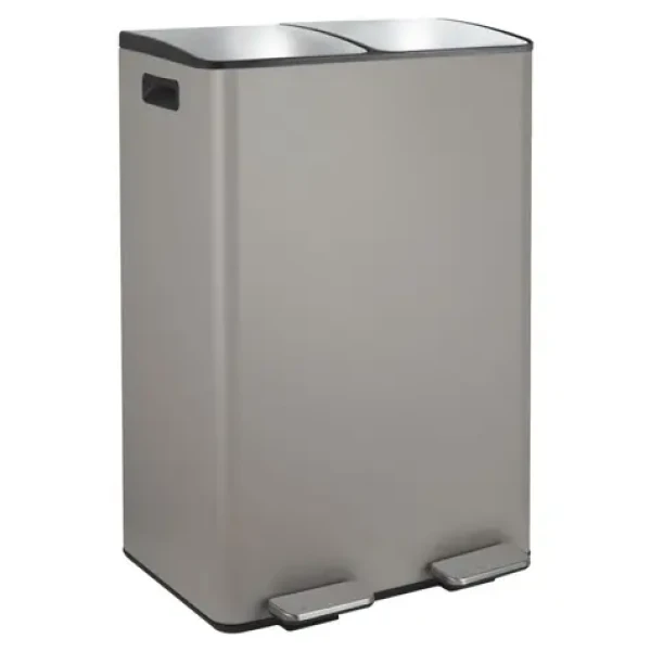 Spirella ALIYA pedálový odpadkový kôš na triedený odpad 2 x 30 L matná Taupe / oceľ (7610583294999)