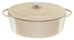 TEFAL LOV béžová / Liatinový pekáč / oválny / 34 cm / 7,2 l / s pokrievkou (E25906)