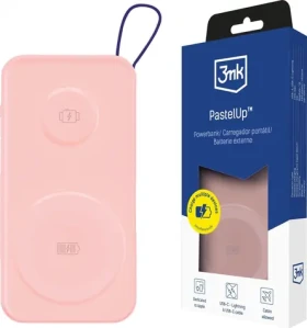 3mk PastelUp 10000mAh ružová / Powerbank / 22.5W / MagSafe / USB-A / USB-C