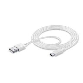 CellularLine Dátový kábel s konektormi USB-A a USB-C / 1.2m / biely (USBDATACUSBA-CW)