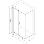 MEXEN/S - Exo sprchovací kút, posuvné dvere 135 x 85, transparent, zlato 8151-135-085-50-00