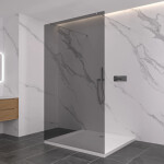 CERANO - Sprchová zástena Walk-in Onyx Duo Ľ/P - 8 mm - hranatá vzpera - chróm, grafitové sklo - 110x200 CER-8050BD1762