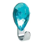 Spirella JEWEL samolepiaci háčik modrý Topaz / plast / 30 x 65 mm
