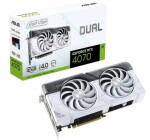 ASUS Dual GeForce RTX 4070 White Edition / 2505 MHz / 12GB GDDR6X / 192bit / 1x HDMI + 3x DP / 200W (8) (90YV0IZ5-M0NA00 )