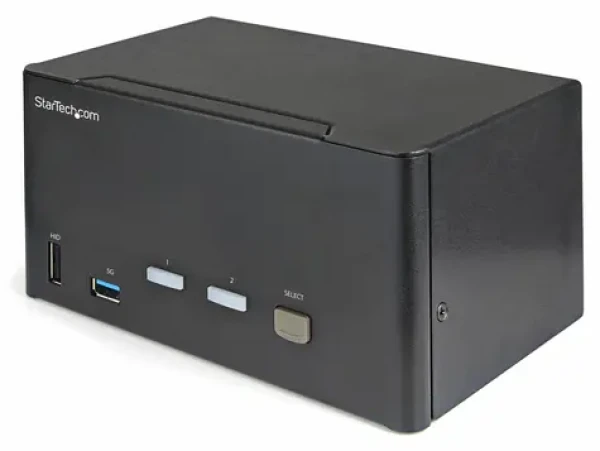 StarTech 2- Port Triple Monitor / KVM prepínač / DisplayPort 1.2 / 4K 60Hz / USB 3.0 Hub 5Gbps (SV231TDPU34K)