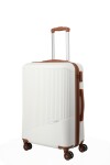 Stredný škrupinový kufor na kolieskach Travelite Bali M White/Cognac