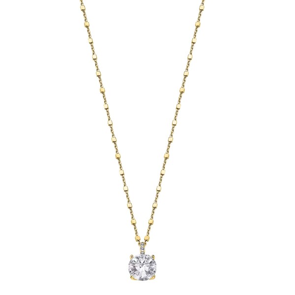 Lotus Silver Elegantný pozlátený náhrdelník zo striebra s čírymi kryštálmi Swarovski LP2005-1 / 5 (retiazka, prívesok)